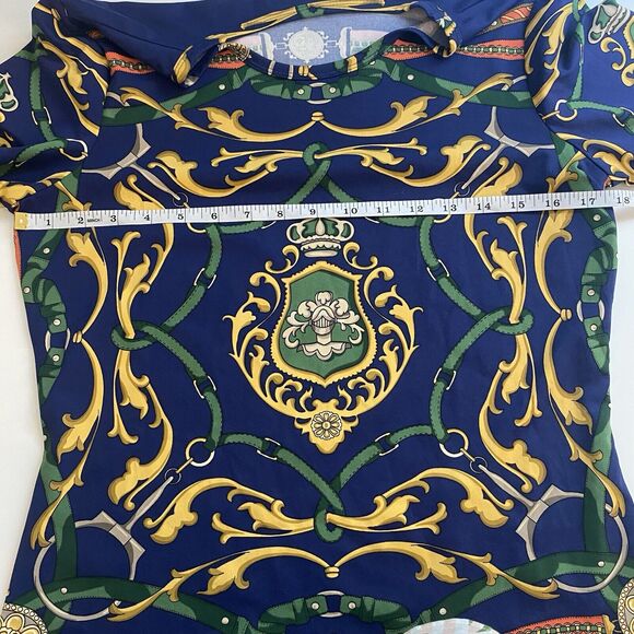 J McLaughlin Womens Top Medium Catalina Cloth Equestrian Horse Bit Long Sleeve - Picture 6 of 8